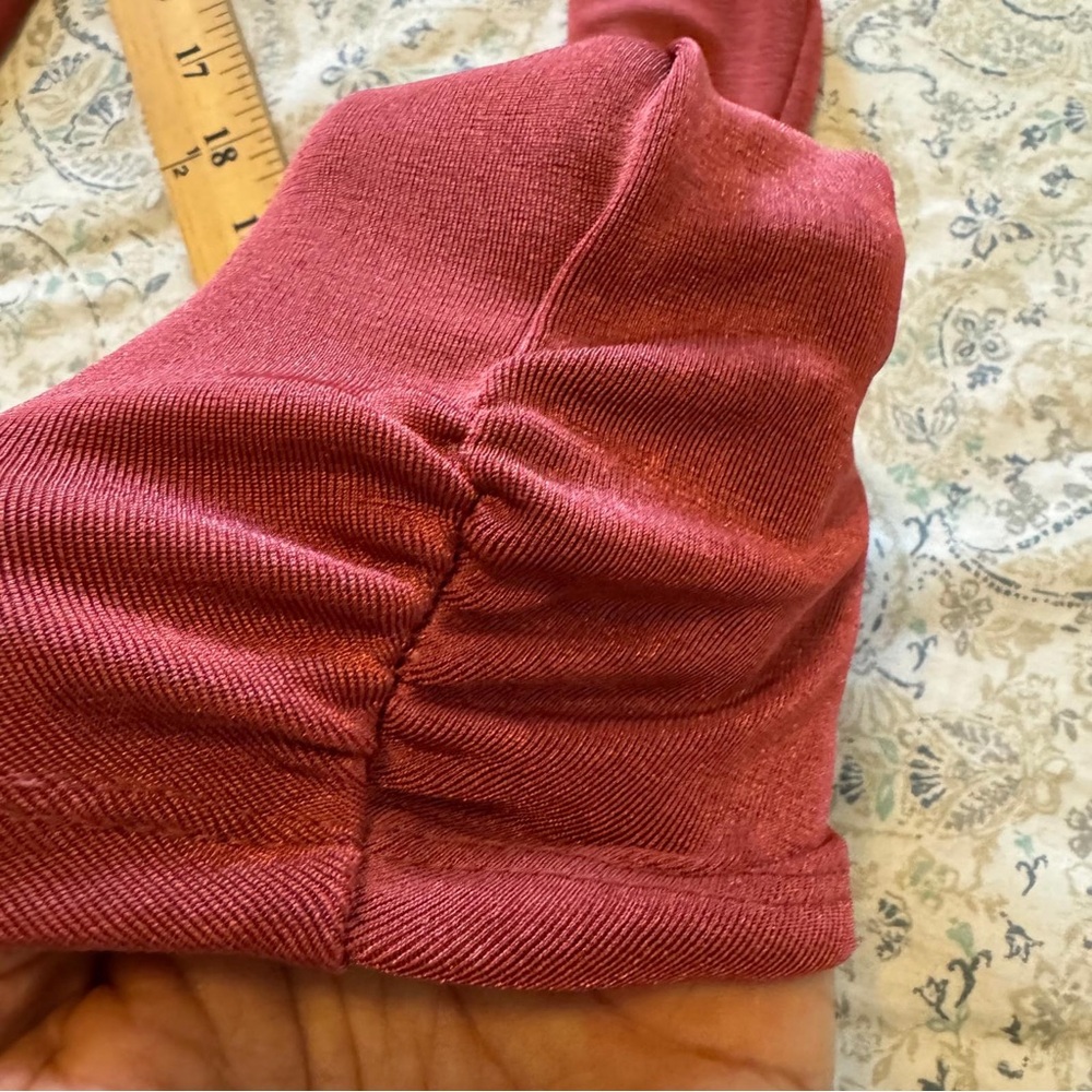 Free People Intimately | Rust Red | One Shoulder | Long Sleeve Bodysuit | Size S - Picture 9 of 9